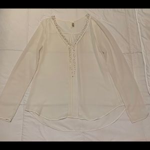 White / off-white beaded top